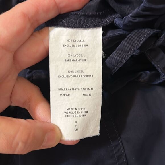 A PEA IN THE POD S Navy Crop Cuffed Lightweight Lyocell Cargo Pants - Picture 12 of 13